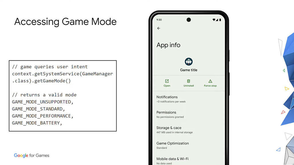 谷歌为 Android 12 推出游戏仪表盘、3 档游戏模式 API