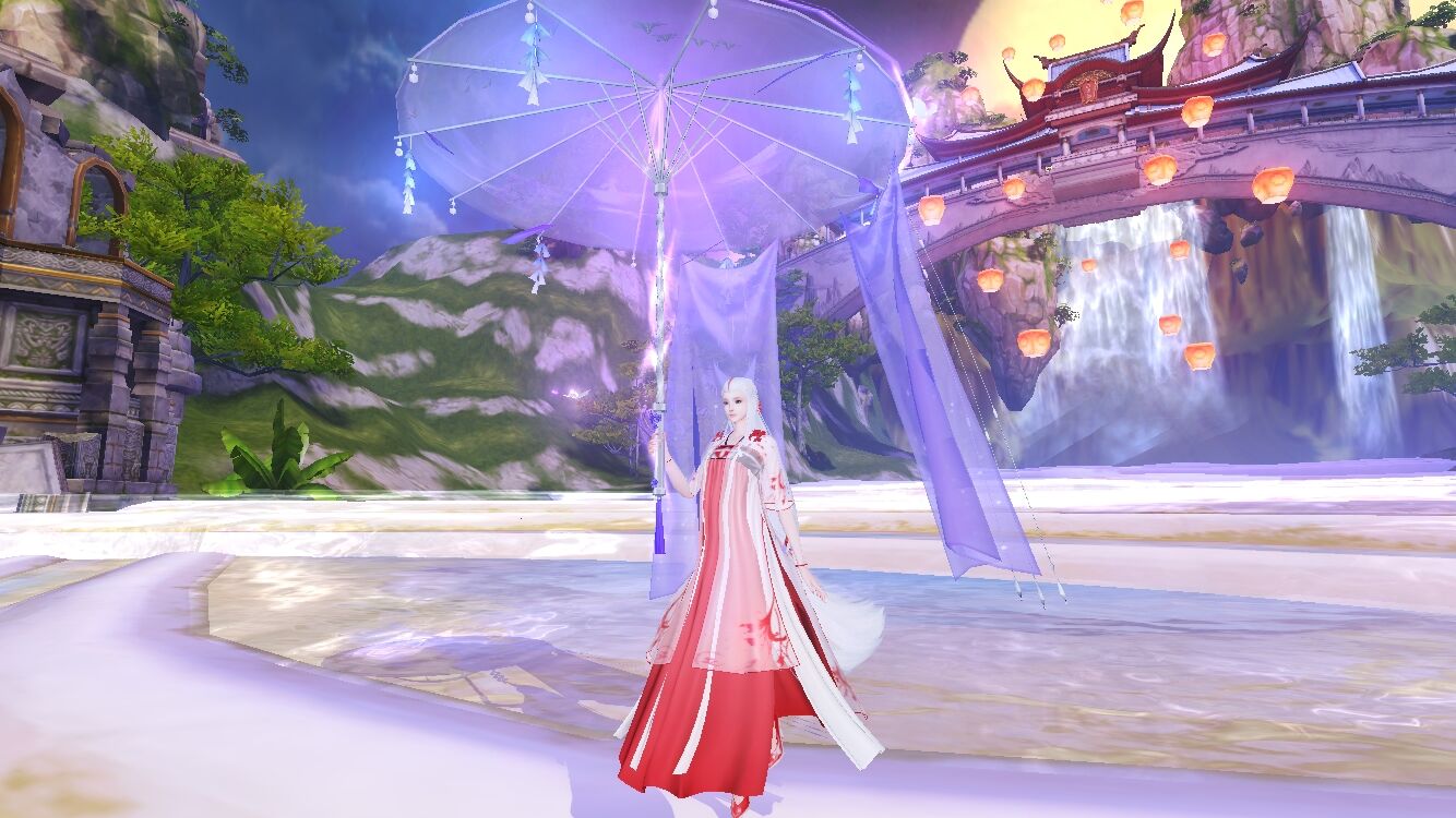 何时朔雪披锦绣，堪得白狐戏红尘，《天下》手游白狐系列时装上线!
