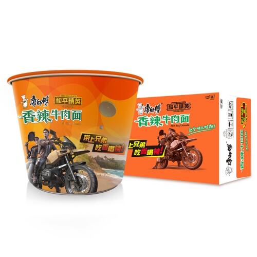 《和平精英》携手“康师傅香辣牛肉面”，真兄弟一起吃香喝辣