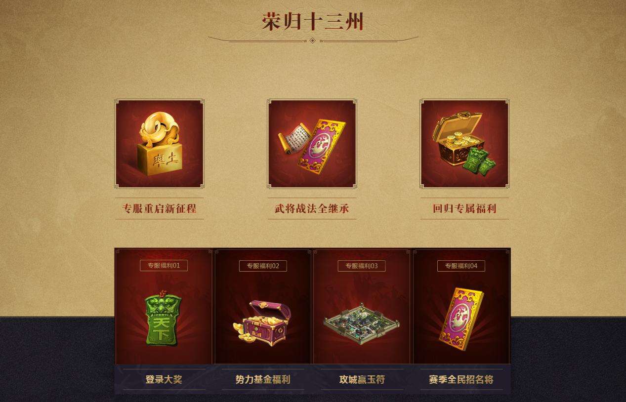 《率土之滨》老玩家回归专服今日报名 享七大超值福利
