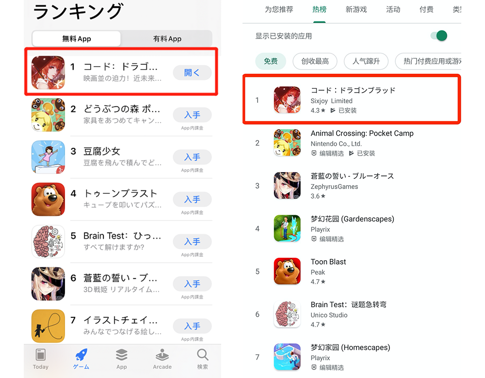 《龙族幻想》出海日本，火速登顶App Store和Google Play 
