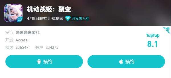 评分8.1、220万人预约：B站押宝这款二次元机娘手游《机动战姬：聚变》！