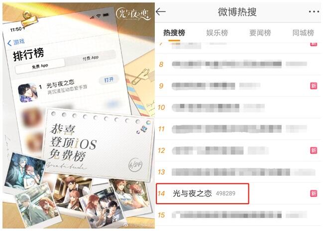 《光与夜之恋》登免费榜第一，腾讯在垂直领域交出满意答卷