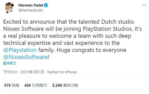 索尼开始“买买买”，宣布收购荷兰 Nixxes 游戏工作室
