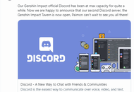 《原神》官方 Discord 服务器爆满，已开第二个服务器