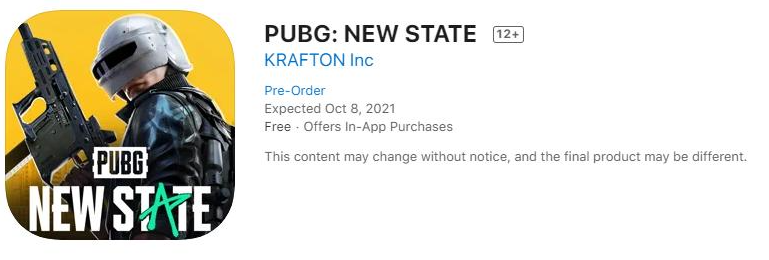《绝地求生：New State》iOS 版开启预注册，将于 10 月 8 日发布