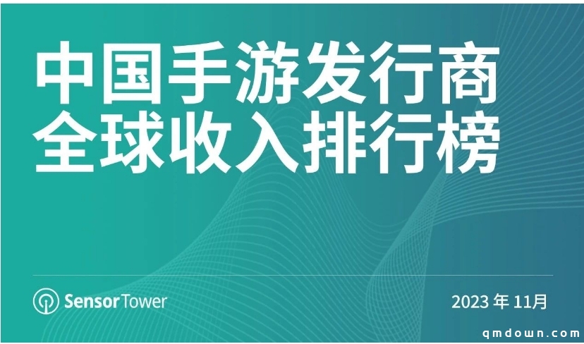 11月中国手游发行商全球收入排行榜：朝夕光年跻身第九，悠星收入大涨65.7%